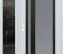 Modern Steel Front Door Diamond C15 50" x 80" white/white frosted Glass Panel black RHI with Sidelite mirrored Glass