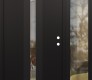 Modern Steel Front Door DIAMOND A2 48" X 80" BLACK/BLACK CLEAR GLASS PANEL BLACK LHI WITH SIDELITE CLEAR GLASS