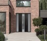 DIAMOND A8 64" X 80" BLACK/BLACK MIRRORED GLASS PANEL STAINLESS STEEL LHI WITH 2 SIDELITES FROSTED GLASS