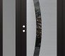 Modern Steel Front Door Diamond C4 52" x 80" black/black mirrored Glass Panel stainless steel RHI with Sidelite frosted Glass