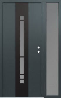 DIAMOND A3 52" X 80" ANTHRACITE/ANTHRACITE FROSTED GLASS PANEL BLACK LHI WITH SIDELITE FROSTED GLASS