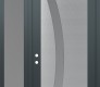 Modern Steel Front Door Diamond C4 52" x 96" anthracite/anthracite frosted Glass Panel stainless steel RHI with Sidelite and Transom frosted Glass