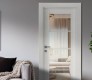 Palladio 4 Lite Clear Vetro Bianco Noble Modern Interior Frameless Door by Belldinni