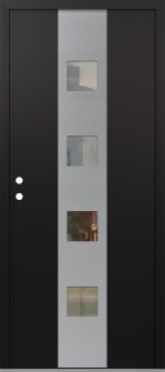 DIAMOND A12 36" X 80" BLACK/BLACK CLEAR GLASS PANEL STAINLESS STEEL RHI