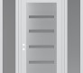 Modern Steel Front Door Diamond C7 68" x 96" white/white frosted Glass Panel stainless steel RHI with 2 Sidelites and Transom frosted Glass