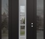DIAMOND A10 64" X 96" BLACK/BLACK CLEAR GLASS PANEL STAINLESS STEEL RHI WITH 2 SIDELITES AND TRANSOM MIRRORED GLASS