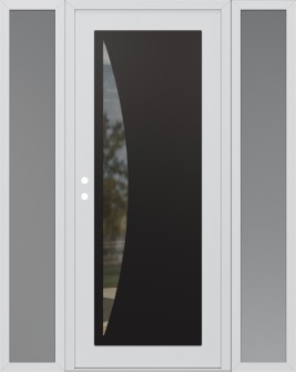 Diamond C13 64" x 80" white/white clear Glass Panel black RHI with 2 Sidelites frosted Glass