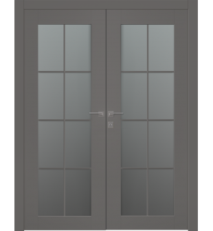 Avon 8 Lite Vetro Gray Matte Double doors