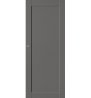 Shaker 1 Panel Gray Matte Pocket doors