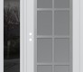 Modern Steel Front Door Diamond C16 52" x 80" white/white frosted Glass Panel stainless steel LHI with Sidelite mirrored Glass