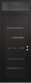 Diamond C7 36" x 96" black/black mirrored Glass Panel black LHI with Transom mirrored Glass