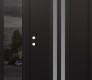 Modern Steel Front Door DIAMOND A8 50" X 80" BLACK/WHITE FROSTED GLASS PANEL BLACK RHI WITH SIDELITE MIRRORED GLASS