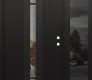 Modern Steel Front Door DIAMOND A4 50" X 80" BLACK/BLACK CLEAR GLASS PANEL BLACK LHI WITH SIDELITE MIRRORED GLASS