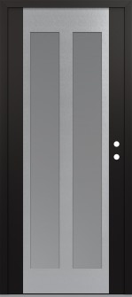 Diamond C14 36" x 80" black/white frosted Glass Panel stainless steel LHI