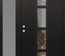 Modern Steel Front Door DIAMOND A10 52" X 80" BLACK/BLACK CLEAR GLASS PANEL BLACK RHI WITH SIDELITE FROSTED GLASS