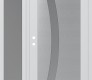 Modern Steel Front Door Diamond C4 48" x 80" white/white frosted Glass Panel stainless steel RHI with Sidelite frosted Glass