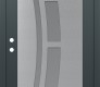 Modern Steel Front Door Diamond C12 36" x 80" anthracite/anthracite frosted Glass Panel stainless steel RHI