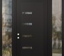 Modern Steel Front Door Diamond C8 68" x 96" black/black clear Glass Panel black RHI with 2 Sidelites and Transom clear Glass