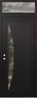 Diamond C13 36" x 96" black/black clear Glass Panel black RHI with Transom clear Glass