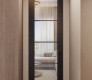 Avanti 4 Lite Clear Vetro Black Apricot Modern Interior Frameless Door by Belldinni