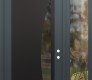 Modern Steel Front Door Diamond C13 52" x 96" anthracite/anthracite clear Glass Panel black LHI with Sidelite and Transom clear Glass