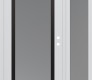 Modern Steel Front Door Diamond C1 48" x 80" white/white frosted Glass Panel black LHI with Sidelite frosted Glass
