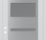 Modern Steel Front Door Diamond C10 36" x 96" white/white frosted Glass Panel stainless steel RHI with Transom mirrored Glass