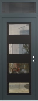 Diamond C2 36" x 96" anthracite/anthracite clear Glass Panel black LHI with Transom mirrored Glass