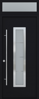 MODERN FRONT STEEL DOOR ARGOS BLACK/WHITE 37 7/16" X 95 11/16" RHI + TRANSOM