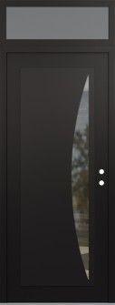Diamond C13 36" x 96" black/black clear Glass Panel black LHI with Transom frosted Glass