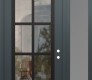 Modern Steel Front Door Diamond C16 48" x 96" anthracite/anthracite clear Glass Panel black LHI with Sidelite and Transom frosted Glass