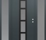 Modern Steel Front Door DIAMOND A10 60" X 80" ANTHRACITE/ANTHRACITE FROSTED GLASS PANEL BLACK LHI WITH 2 SIDELITES FROSTED GLASS