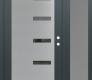 Modern Steel Front Door Diamond C8 48" x 80" anthracite/anthracite mirrored Glass Panel stainless steel LHI with Sidelite frosted Glass