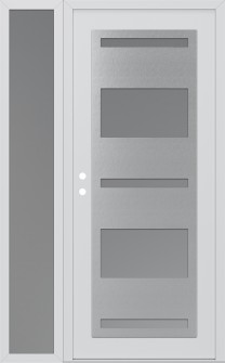 Diamond C10 52" x 80" white/white frosted Glass Panel stainless steel RHI with Sidelite frosted Glass