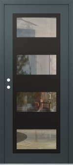 Diamond C2 36" x 80" anthracite/anthracite clear Glass Panel black RHI