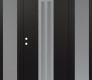 Modern Steel Front Door DIAMOND A8 64" X 80" BLACK/WHITE FROSTED GLASS PANEL STAINLESS STEEL RHI WITH 2 SIDELITES FROSTED GLASS