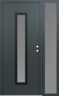 DIAMOND A11 50" X 80" ANTHRACITE/ANTHRACITE FROSTED GLASS PANEL BLACK LHI WITH SIDELITE FROSTED GLASS