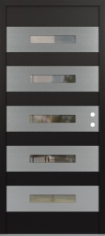 Diamond D9 36" x 80" black/black clear Glass Panel stainless steel LHI