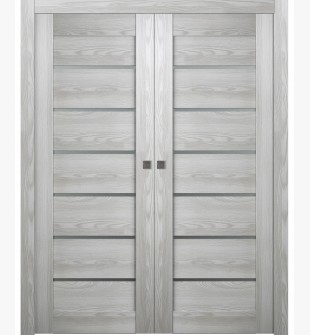 Avon 07-02 Vetro Ribeira Ash Double pocket doors