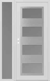 Diamond C2 48" x 80" white/white frosted Glass Panel stainless steel RHI with Sidelite frosted Glass