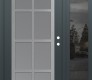 Modern Steel Front Door Diamond C16 50" x 80" anthracite/anthracite frosted Glass Panel stainless steel LHI with Sidelite mirrored Glass