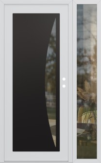 Diamond C13 48" x 80" white/white clear Glass Panel black LHI with Sidelite clear Glass