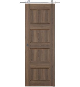 Oxford Uno 07 3R Pecan Nutwood Barn doors