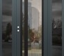 Modern Steel Front Door Diamond C15 60" x 80" anthracite/anthracite clear Glass Panel black RHI with 2 Sidelites mirrored Glass