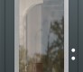 Modern Steel Front Door Diamond C1 36" x 96" anthracite/anthracite clear Glass Panel stainless steel LHI with Transom mirrored Glass