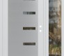 Modern Steel Front Door Diamond C8 50" x 80" white/white clear Glass Panel stainless steel LHI with Sidelite clear Glass