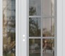 Modern Steel Front Door Diamond C16 52" x 96" white/white clear Glass Panel stainless steel RHI with Sidelite and Transom clear Glass