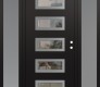 Modern Steel Front Door Diamond D1 68" x 80" black/black clear Glass Panel stainless steel LHI with 2 Sidelites frosted Glass