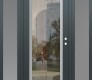 Modern Steel Front Door Diamond C1 68" x 80" anthracite/anthracite clear Glass Panel stainless steel LHI with 2 Sidelites frosted Glass