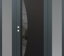 Modern Steel Front Door Diamond C13 64" x 80" anthracite/anthracite mirrored Glass Panel black RHI with 2 Sidelites frosted Glass